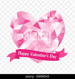 Happy Valentine s day,Abstract background coeur polygone géométrique mosaïque colorée.Vector illustration Illustration de Vecteur