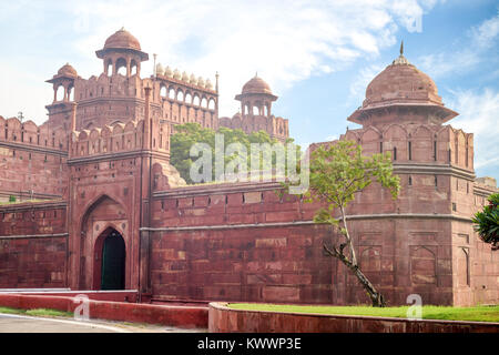 Fort rouge (Lal Qila) dans la région de Old Delhi, Inde Banque D'Images