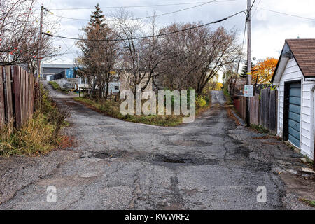 Dans des ruelles anciennes Gatchell, Sudbury (Ontario) Banque D'Images