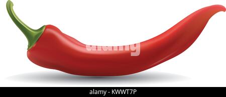 Vector illustration of a red hot chili pepper isolé sur fond blanc Illustration de Vecteur