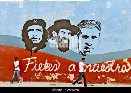 La HAVANE, CUBA, le 11 mai 2009. Des graffitis et des peintures murales représentant le héros national de Cuba, à La Havane, le 11 mai 2009. Banque D'Images