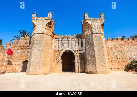 Chellah porte d'entrée. Chellah est une nécropole située à Rabat, Maroc. Rabat est la capitale du Maroc. Banque D'Images