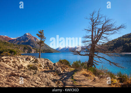 Le Parc National Nahuel Huapi vue aérienne du point de vue du Cerro Campanario à Bariloche, en Patagonie en Argentine. Banque D'Images