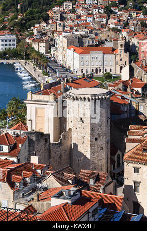 Vue aérienne de split de la tour Bell Saint-domnius, Croatie Banque D'Images