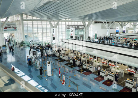 Japon, Tokyo, l'île de Honshu : hall de l'aéroport de Haneda Banque D'Images
