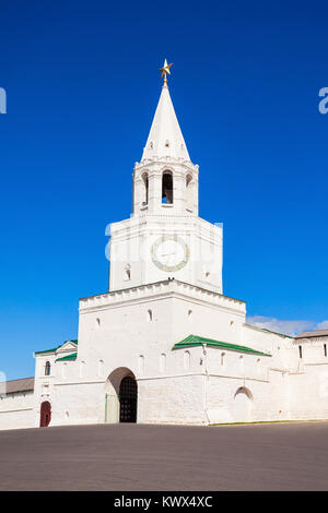 La Maison du Dragon (Tour du Sauveur), Kremlin de Kazan en Russie. Spasskaya Bashnya sert d'entrée principale du Kremlin. Banque D'Images