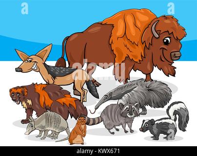 Cartoon Illustrations de American Animal Groupe Caractères Illustration de Vecteur