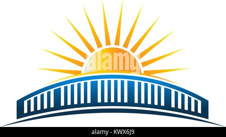 Plus de soleil Horizon Pont Vector Illustration Illustration de Vecteur