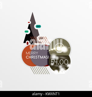 Noël et Nouvel An, illustration des modèles autocollant vente Banque D'Images