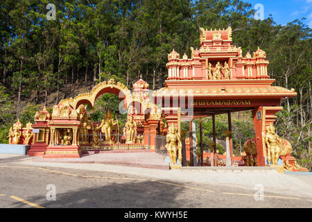 Seetha Amman Temple est un temple hindou à Nuwara Eliya. Seetha Amman Temple situé sur la place, où Sita a été retenu en captivité par Ravana. Banque D'Images