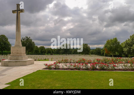 Le cimetière de Hooge Crater WW1 près d'Ypres en Belgique Banque D'Images