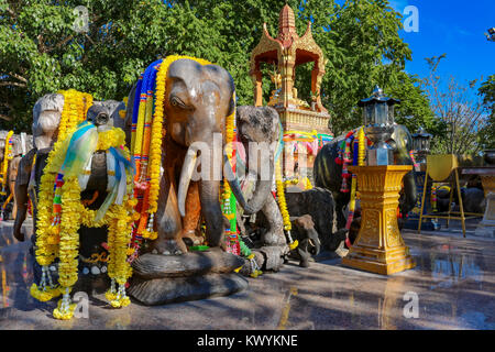 6 janvier 2016 Laem Phromthep Phuket Thailande Elephant culte au cap Phromthep Banque D'Images