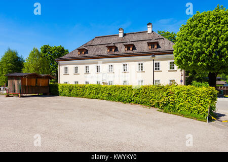 La la Mozarthaus St Gilgen est dédié à sa mère (Anna Maria Walburga Mozart) et la sœur aînée de Wolfgang Amadeus Mozart Banque D'Images