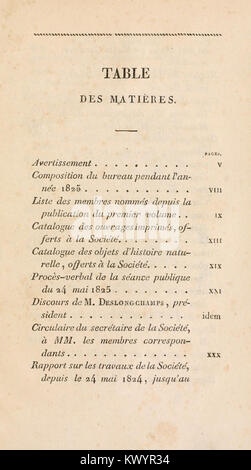 Mémoires de la Société Linnéenne du Calvados BHL3393994 Banque D'Images