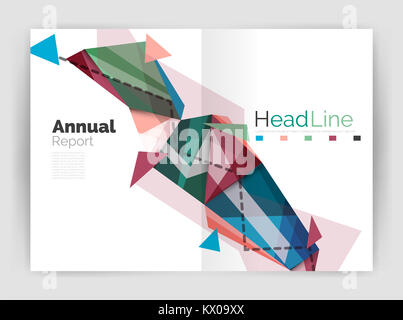 Résumé fond modèle de rapport annuel, brochure d'entreprise conception triangle géométrique couvrir Banque D'Images