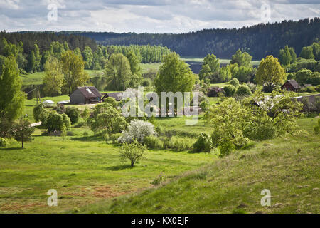 Village des vieux croyants par la Daugava, Lettonie Banque D'Images