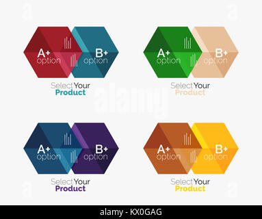 Ensemble de modèles infographique avec texte et options. Éléments de la brochure d'entreprise, présentation et mise en page de navigation web design Banque D'Images