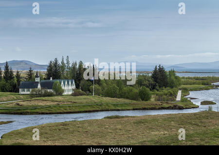 Þingvellir Þingvellir, un site historique et parc national et l'emplacement de l'Alþing (Althing), le parlement islandais du 10e au 18e siècles Banque D'Images