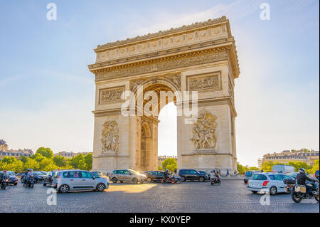 Arc de Triomphe à Paris , France Banque D'Images