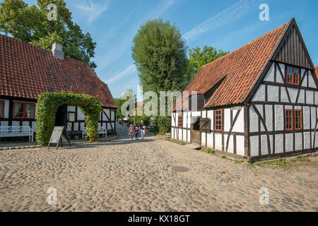 La vieille ville d'Aarhus est populaire parmi les touristes comme il affiche une architecture traditionnelle danoise du 16ème siècle au 19ème siècle. Banque D'Images