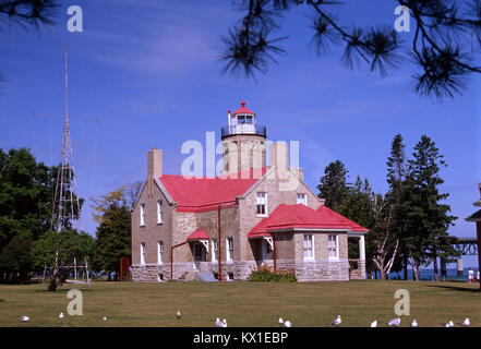 Vieux phare Mackinac Point Banque D'Images