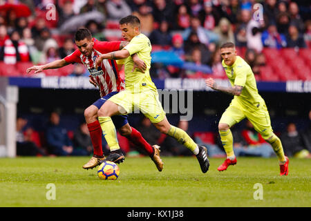 Angel Martin Correa (Atletico de Madrid). Dans l'action au cours de la Liga match entre l'Atlético de Madrid vs Getafe CF au stade Wanda Metropolitano de Madrid, Espagne, le 6 janvier 2018 . Más Información Gtres Crédit : Comuniación sur ligne, S.L./Alamy Live News Banque D'Images