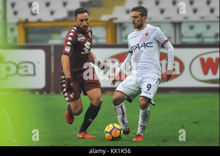 Turin, Italie. 6 janvier, 2017. Simone Verdi (FC Bologne) au cours de la série d'un match de football entre Torino FC et FC Bologne au Stadio Grande Torino le 6 janvier, 2018 à Turin, Italie. Crédit : FABIO ANNEMASSE/Alamy Live News Banque D'Images