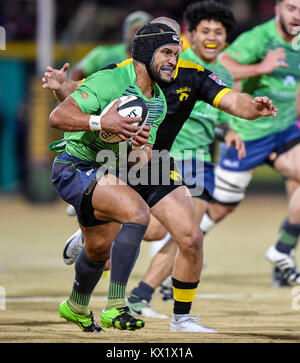 Sugarland, Texas, USA. 6 janvier, 2018. Seattle Saracens Ryan Snider (7) en action au cours de la MLR adéquation entre les Saracens et le Seattle Houston SaberCats au champ Constellation à Sugarland, TX. Chris Brown/CSM/Alamy Live News Banque D'Images