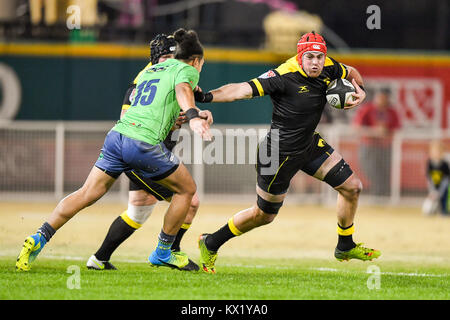 Sugarland, Texas, USA. 6 janvier, 2018. Houston Sabercats Chris Parker (19) en action au cours de la MLR adéquation entre les Saracens et le Seattle Houston SaberCats au champ Constellation à Sugarland, TX. Chris Brown/CSM/Alamy Live News Banque D'Images