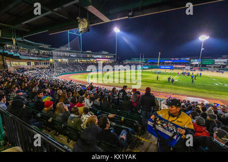 Sugarland, Texas, USA. 6 janvier, 2018. Houston l'hôte d'une foule record pour les match de rugby au cours de la MLR entre les Saracens et le Seattle Houston SaberCats au champ Constellation à Sugarland, TX. Chris Brown/CSM/Alamy Live News Banque D'Images