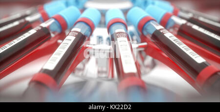 Des échantillons de sang en centrifugeuse, illustration. Banque D'Images