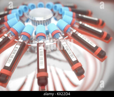 Des échantillons de sang en centrifugeuse, illustration. Banque D'Images