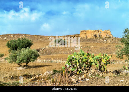 Avis de Dougga, une ancienne ville romaine en Tunisie Banque D'Images