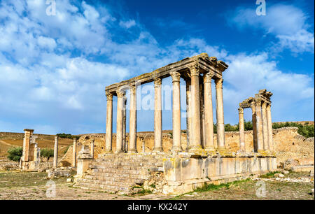 Temple de Junon Caelestis à Dougga, une ancienne ville romaine en Tunisie Banque D'Images