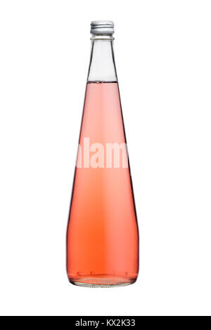 Le flacon en verre de limonade soda rose pétillant Banque D'Images