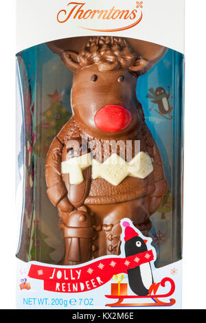 Renne en chocolat Thorntons Jolly - emballage cadeau de Noël idéal présent Banque D'Images