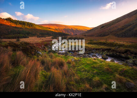 Paysage de Glenmalure dans Wicklow Mountains - Irlande Banque D'Images