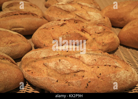 Fermé tas de pain de grains entiers, pains pour le fond, texture Banque D'Images