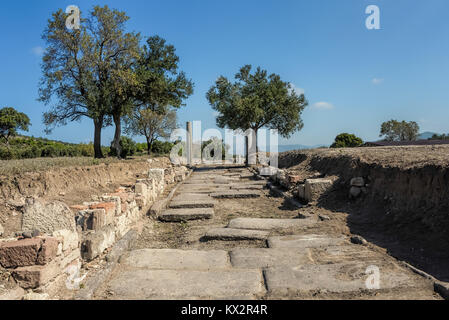 Une voie romaine dans le site archéologique d'Apollon Smintheion sanctuaire dans le nord-ouest de la Turquie Banque D'Images