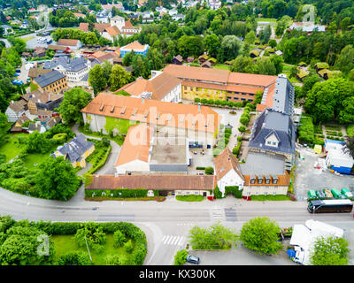 Musée norvégien d'histoire culturelle ou Norsk Folkemuseum aerial vue panoramique, situé à l'île de Bigdoy à Oslo, Norvège Banque D'Images