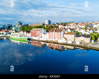 Vagen vue panoramique aérienne de la vieille ville de Stavanger, Norvège. Stavanger est une ville et une municipalité située en Norvège. Banque D'Images