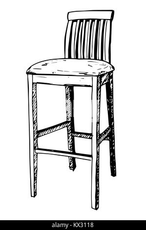 Chaise bar isoler sur fond blanc. Vector illustration dans un style croquis Illustration de Vecteur