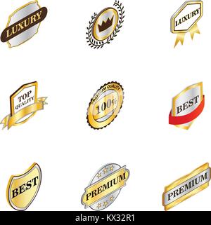 Vente d'or et les étiquettes badges icons set Illustration de Vecteur