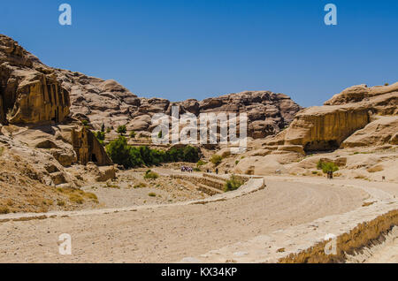 Route de la ville de la négligé Petra en Jordanie Banque D'Images