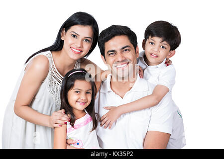 Les parents et les enfants de famille heureuse siégeant ensemble s'amuser profiter Banque D'Images