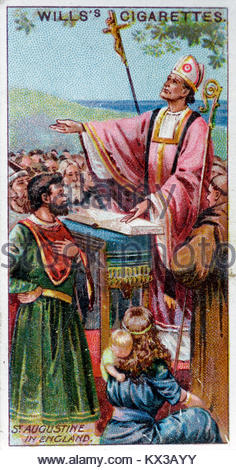 L'inscription de saint Augustin en Angleterre, premier archevêque de Canterbury dans l'année 597 Banque D'Images