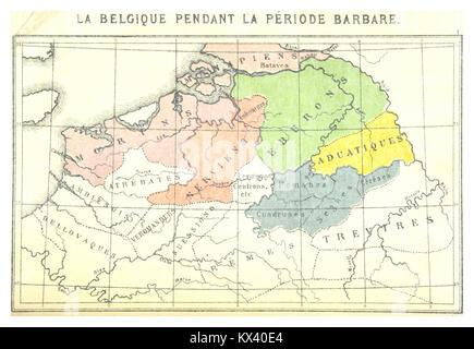 Cette illustration de *la Belgique pendant la période barbare* représente la Belgique pendant la période barbare, montrant les dynamiques sociales et politiques de la région après la chute de l’Empire romain d’Occident. Banque D'Images
