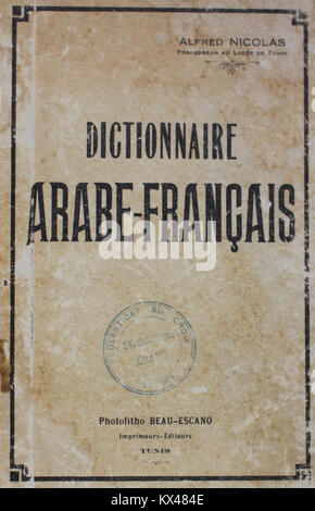 Dictionnaire Arabe-Français par Alfred Nicolas (1938) 01 Banque D'Images