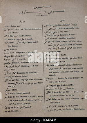 Dictionnaire Arabe-Français par Alfred Nicolas (1938) 06 Banque D'Images