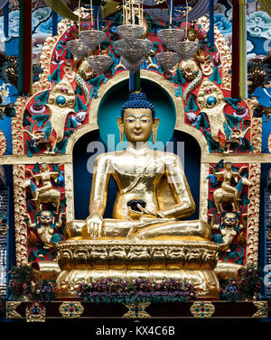 Gautam Buddha statue in Monastère Namdroling dans Bylaku Karnataka, Inde Banque D'Images